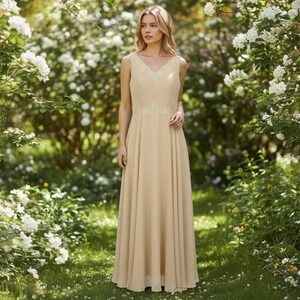 Elegant Beige‎ Dress with Jacket Formal Party Special Occasion 16W / #9225